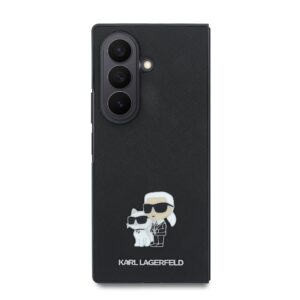 Karl Lagerfeld PU Saffiano Karl and Choupette dėklas Samsung Galaxy Z Fold 8 Ultra juodos spalvos