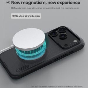 Nillkin Super Frosted PRO Magnetic Back dėklas Apple iPhone 17 Pro Max/18 Pro Max juodos spalvos - Image 2