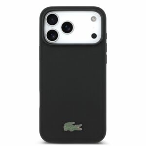 Lacoste PVC Iconic Petit Pique metaliniu logotipu MagSafe dėklas iPhone 18 Pro Max Black - Image 2
