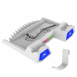 iPega P5S023 Multifunctional Charging RGB Stand with Cooling for PS5/PS5 Slim/PS5 Pro White