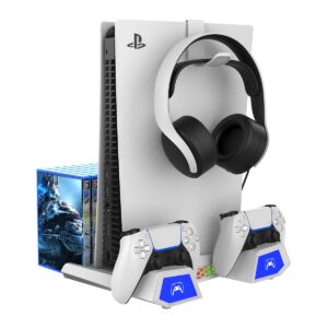 iPega P5S023 Multifunctional Charging RGB Stand with Cooling for PS5/PS5 Slim/PS5 Pro White - Image 2