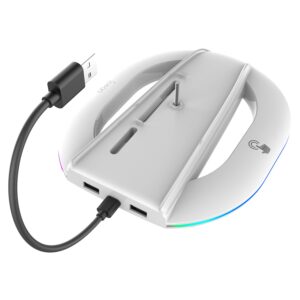 iPega P5S035SA Vertical Stand (2xUSB-A) with RGB for PS5 Slim/PS5 Pro White