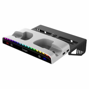 iPega P5S011 Wall Mount Stand skirtas PS5/PS5 Slim/PS5 Pro with Dual Charger Dock skirtas PS5 Controller