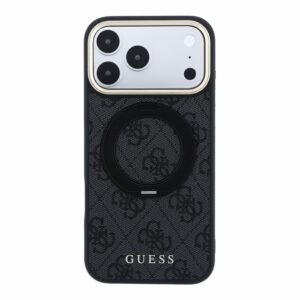 Guess PU 4G Ring Stand MagSafe Dėklas skirtas Apple iPhone 18 Pro juodos spalvos - Image 2