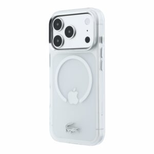 Lacoste IML Frosted Petit Pique Metal Logo MagSafe Dėklas skirtas Apple iPhone 18 Pro Max skaidrus