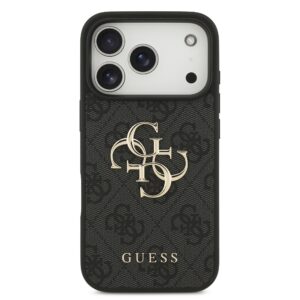 Guess PU 4G Metal Logo dėklas Apple iPhone 18 Pro pilkos spalvos - Image 2