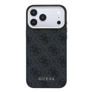 Guess PU Leather 4G Gold Frame MagSafe dėklas Apple iPhone 18 Pro juodos spalvos - Image 2