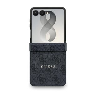 Guess PU Leather 4G Magnetic dėklas Samsung Galaxy Z Flip 8 juodos spalvos