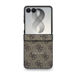 Guess PU Leather 4G Magnetic dėklas Samsung Galaxy Z Flip 8 rudos spalvos