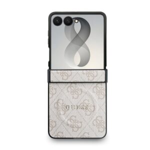 Guess PU Leather 4G Magnetic dėklas Samsung Galaxy Z Flip 8 rožinės spalvos