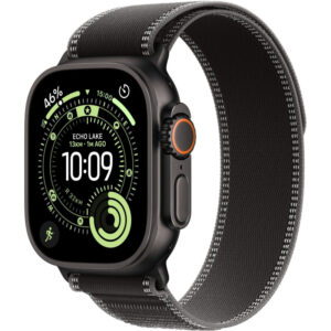 Apple Watch Ultra 3 GPS + Cellular 49mm Black Titanium Case with Black/Charcoal Trail Loop - M/L,Model A3281 MF1H4QI/A