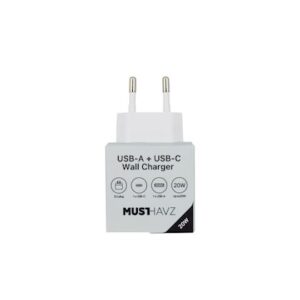 Musthavz to Go 2 Port PD Charger USB-A + USB-C 20W