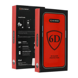 Tel Protect Full Glue 6D Tempered Glass skirtas SAMSUNG GALAXY S22/S23 BLACK (with fingerprint unlock) - 10 PACK