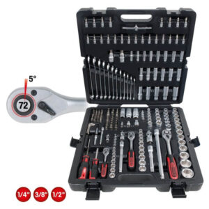 Raktų, terkšlių ir galvučių rinkinys KS TOOLS 1/4"+3/8"+1/2", 216 dalių - Image 2