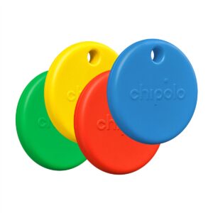 Chipolo POP – Bluetooth Tracker with Replaceable Battery for iOS & Android, 4pack -Red_Blue_Yellow_Green - Image 3