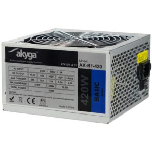 Akyga AK-B1-420 maitinimo blokas 420 W 20+4 pin ATX ATX Pilka - Image 1