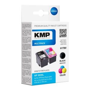 KMP 1763,4005 rašalo kasetė 2 vnt Derantis Juoda, Žydras, Rausvai raudona, Geltona - Image 2