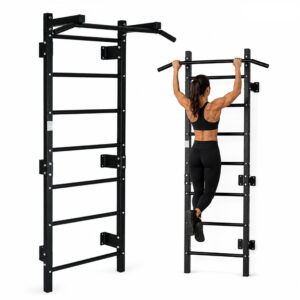 Gimnastikos sienelė 228 cm, prisitraukimų skersinis vaikams ir suaugusiems, juoda MOVEPRO