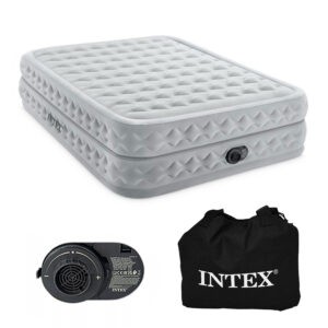 Didelis dvigulis pripučiamas čiužinys 203x152x51 cm su integruota elektrine pompa INTEX 64490