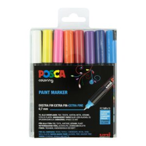 POSCA uni PC-1MR, 16 pcs žymeklis 16 vnt Taškinis antgalis Juoda, Mėlyna, Auksas, Žalia, Oranžinė, Rožinė, Raudona, Sidabras, Violetinė, Balta, Geltona - Image 2