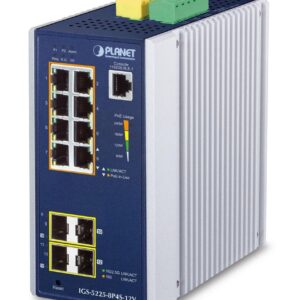 PLANET Industrial 8-Port GE PoE+ 2*1G SFP+ 2*2,5G SFP - 8-Port Valdomas L2+ Gigabit Ethernet (10/100/1000) Maitinimas per Eternetą (PoE) Aliuminis, Mėlyna - Image 2