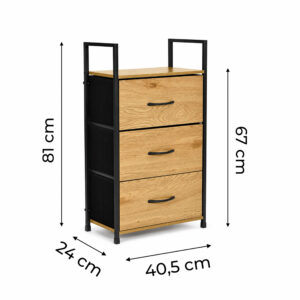 Spintelė su 3 medžiaginiais stalčiais, daiktų laikymo lentyna, tekstilinis organizatorius, loft stiliaus ModernHome - Image 10