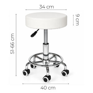 Besisukanti kėdė taburetė su ratukais kosmetologinė medicininė reguliuojama kėdė juoda ModernHome - Image 10