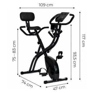 Sulankstomas magnetinis treniruoklis dviratis su atlošu ir pasipriešinimo gumomis, 8 pasipriešinimo lygiai, 120 kg MOVEPRO - Image 10