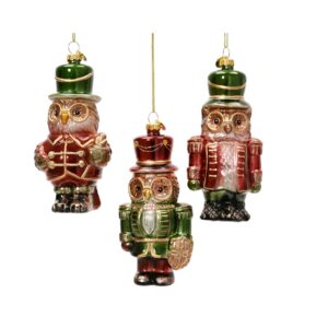 Eglutės žaisliukas Decoris Owl, įvairių spalvų, stiklas