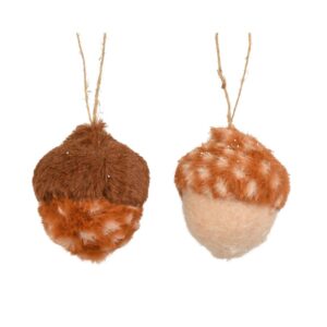 Eglutės žaisliukas Decoris Fur Acorn, rudas, 9 cm