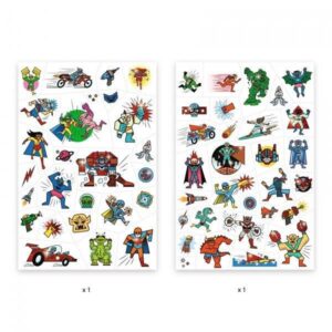Rinkinys tatuiruotėms Djeco Superheroes DJ09614 - Image 2
