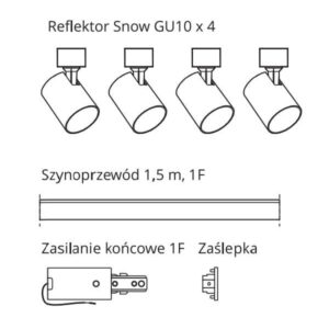 Šviestuvas lubų Light Prestige Snow Set, 4X50 W, GU10 - Image 3
