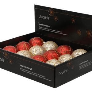 Eglutės žaisliukas Decoris Antique, aukso/raudonas, 8 cm - Image 2