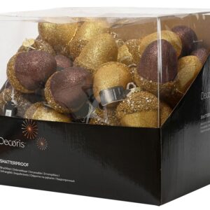 Eglutės žaisliukas Decoris Pinecone, rudas/aukso, 12.5 cm - Image 2