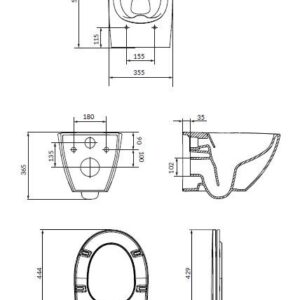 Pakabinamas unitazas C458 + Dangtis - Image 2
