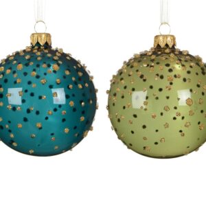 Eglutės žaisliukas Decoris Dots, skaidrus/mėlynas/žalias