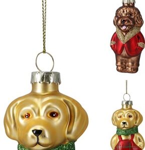 Eglutės žaisliukas Dog, įvairių spalvų, stiklas