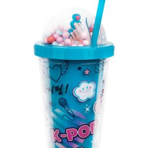 Puodelis su šiaudeliu K-POP 450 ml