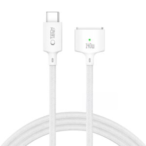 TECH-PROTECT MMC01 ULTRABOOST MAGNETINIS MACBOOK KABELIS USB-C Į MagSafe 3 140W 300CM BALTAS - Image 9