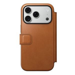 Nomad Modern odinis dėklas-knygelė, saddle (Horween) – iPhone 18 Pro/17 Pro - Image 4