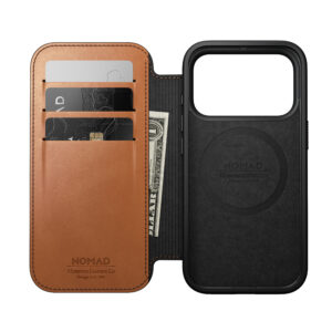 Nomad Modern odinis dėklas-knygelė, saddle (Horween) – iPhone 18 Pro/17 Pro - Image 10