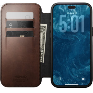 Nomad Modern odinis dėklas-knygelė, rustic brown (Horween) – iPhone 18 Pro Max/17 Pro Max - Image 6