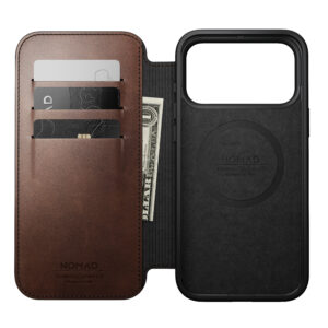 Nomad Modern odinis dėklas-knygelė, rustic brown (Horween) – iPhone 18 Pro Max/17 Pro Max - Image 10