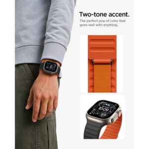 Spigen ATHLEX AIR M APPLE WATCH 8 / 9 / 10 / 11 / SE / ULTRA (44 / 45 / 46 / 49 MM) AKTYVI JUODA/ORANŽINĖ - Image 9