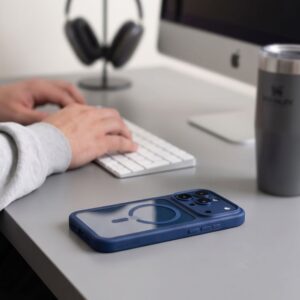 TECH-PROTECT MAGONE MagSafe CC + STIKLAS 2-PACK iPhone 17 Pro Max / 18 Pro Max TAMSIAI MĖLYNA/SKAIDRI - Image 11