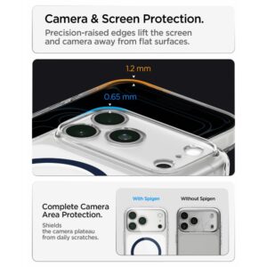 Spigen Ultra Hybrid MagSafe iPhone 17 Pro Max / 18 Pro Max SKAIDRUS/TAMSIAI MĖLYNAS - Image 12