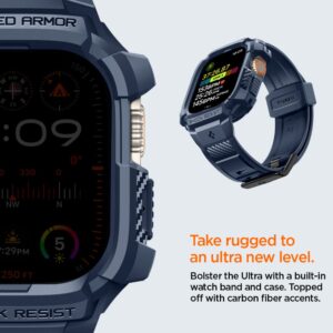 Spigen RUGGED ARMOR ”PRO” APPLE WATCH ULTRA 1 / 2 / 3 / 4 (49 MM) TAMSIAI MĖLYNAS - Image 12