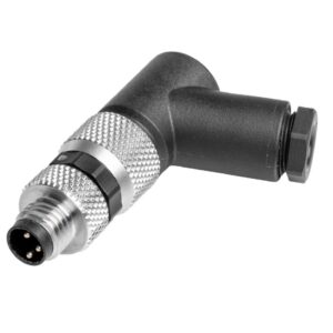M8 kištukas 3pin, kampu, 3.5-5mm kabeliui, IP67