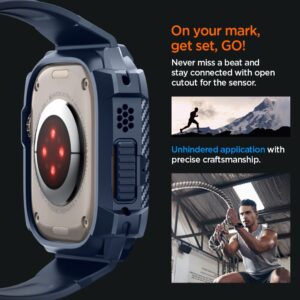 Spigen RUGGED ARMOR ”PRO” APPLE WATCH ULTRA 1 / 2 / 3 / 4 (49 MM) TAMSIAI MĖLYNAS - Image 14