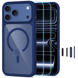 TECH-PROTECT MAGONE MagSafe CC + STIKLAS 2-PACK iPhone 17 Pro Max / 18 Pro Max TAMSIAI MĖLYNA/SKAIDRI